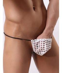 Sextoys, sexshop, loveshop, lingerie sexy : Boxers & Strings : String resille blanc TU