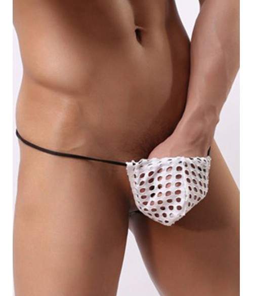 Sextoys, sexshop, loveshop, lingerie sexy : Boxers & Strings : String resille blanc TU