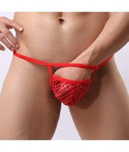 Sextoys, sexshop, loveshop, lingerie sexy : Boxers & Strings : String resille rouge TU