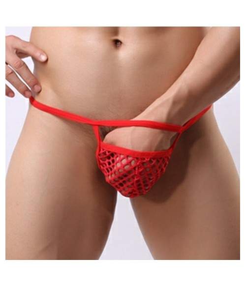 Sextoys, sexshop, loveshop, lingerie sexy : Boxers & Strings : String resille rouge TU