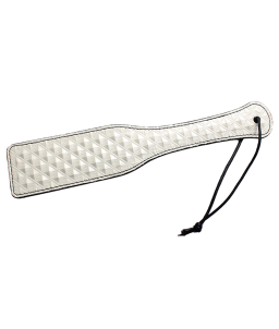 Sextoys, sexshop, loveshop, lingerie sexy : Tapettes et Fouets : Tapette Cuir blanche a relief pour fessé