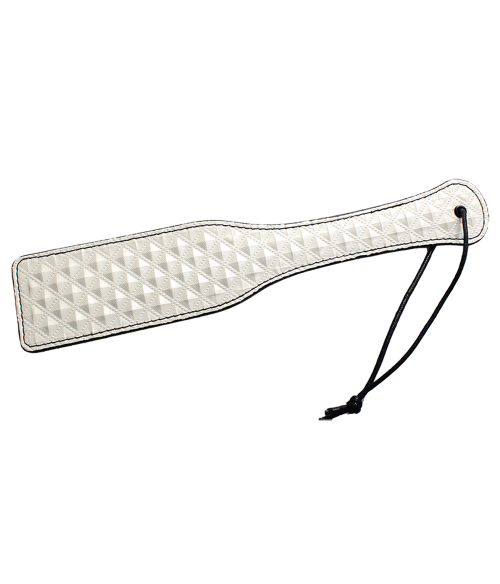 Sextoys, sexshop, loveshop, lingerie sexy : Tapettes et Fouets : Tapette Cuir blanche a relief pour fessé