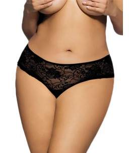 Sextoys, sexshop, loveshop, lingerie sexy : Strings & Boxers : Culotte Lacet sans Entrejambe Noir XL