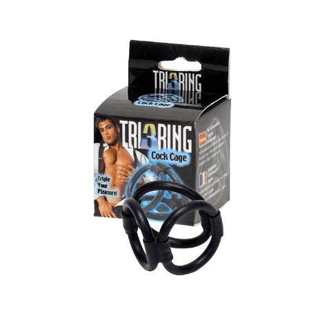 Sextoys, sexshop, loveshop, lingerie sexy : Anneaux Vibrants & Cockring : CockRing Triple Cage Anneaux Péniens