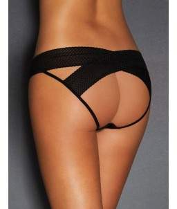 Sextoys, sexshop, loveshop, lingerie sexy : Lingerie sexy ouverte : Sexy String ouvert noir