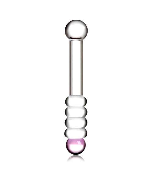 Sextoys, sexshop, loveshop, lingerie sexy : Gode en Verre : Godemichet en Verre Transparent et rose