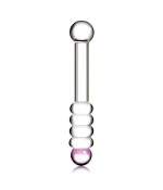 Sextoys, sexshop, loveshop, lingerie sexy : Gode en Verre : Godemichet en Verre Transparent et rose