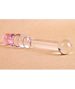 Sextoys, sexshop, loveshop, lingerie sexy : Gode en Verre : Godemichet en Verre Transparent et rose