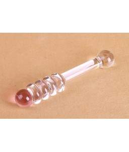 Sextoys, sexshop, loveshop, lingerie sexy : Gode en Verre : Godemichet en Verre Transparent et rose