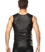 Sextoys, sexshop, loveshop, lingerie sexy : Lingerie Sexy Homme : Débardeur sexy Simili Cuir Noir