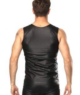 Sextoys, sexshop, loveshop, lingerie sexy : Lingerie Sexy Homme : Débardeur sexy Simili Cuir Noir L