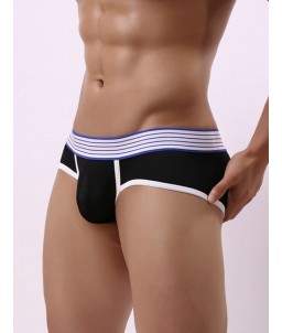 Sextoys, sexshop, loveshop, lingerie sexy : Boxers & Strings : Boxer ouvert sexy noir et bleu L