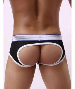 Sextoys, sexshop, loveshop, lingerie sexy : Boxers & Strings : Boxer ouvert sexy noir et bleu XL