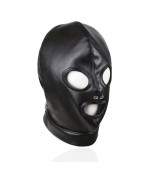 Sextoys, sexshop, loveshop, lingerie sexy : Cagoules SM : Cagoules SM trou bouche et yeux avec collier et anneaux