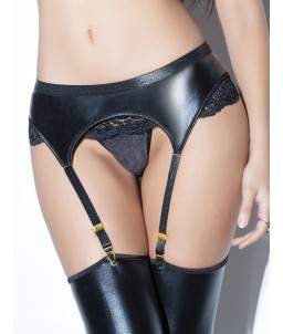 Sextoys, sexshop, loveshop, lingerie sexy : Porte jarretelles : porte jarretelles dentelle et similli cuir M