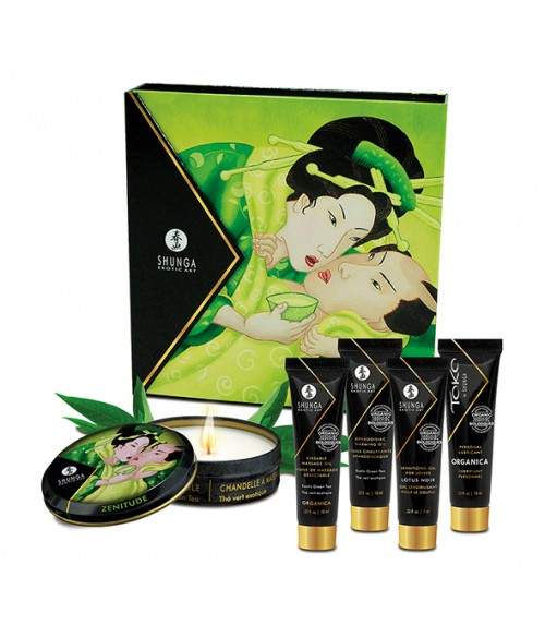 Sextoys, sexshop, loveshop, lingerie sexy : Coffret et Massage : Kit erotic art thé vert exotique Shunga