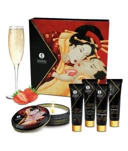 ❤ Coffret et Massage  - Kit erotic art vin petillant à la fraise Sh...