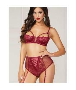 Sextoys, sexshop, loveshop, lingerie sexy : Ensemble lingerie sexy : Ensemble lingerie dentelle sexy Bordeau M