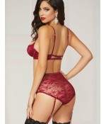 Sextoys, sexshop, loveshop, lingerie sexy : Ensemble lingerie sexy : Ensemble lingerie dentelle sexy Bordeau M