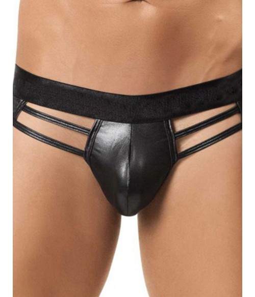 Sextoys, sexshop, loveshop, lingerie sexy : Boxers & Strings : String sexy noir simili cuir M