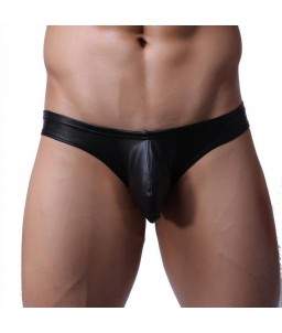 Sextoys, sexshop, loveshop, lingerie sexy : Boxers & Strings : Slip homme simili cuir noir L