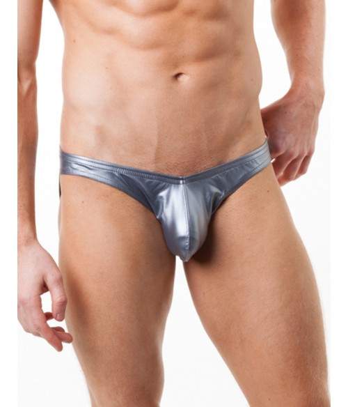 Sextoys, sexshop, loveshop, lingerie sexy : Boxers & Strings : Slip sexy gris simili cuir XL