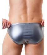 Sextoys, sexshop, loveshop, lingerie sexy : Boxers & Strings : Slip sexy gris simili cuir
