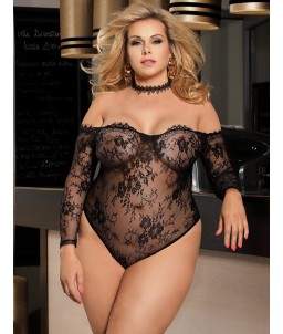 Sextoys, sexshop, loveshop, lingerie sexy : Bodys & Teddys : Sexy Body Noir Dentelle L/XL