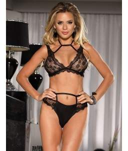 Sextoys, sexshop, loveshop, lingerie sexy : Ensemble lingerie sexy : Ensemble Lingerie sexy simili cuir et dentelle noire