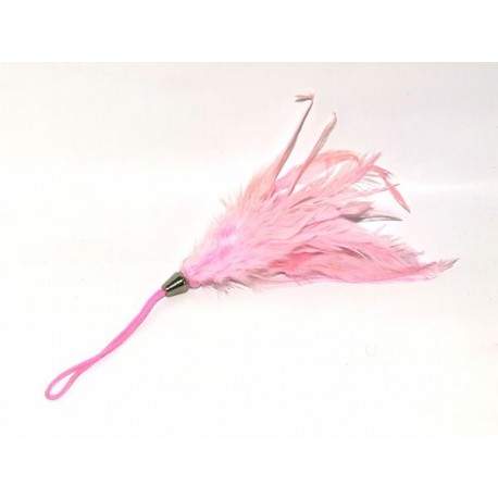 Sextoys, sexshop, loveshop, lingerie sexy : Caresses et Masques : Bracelet Plume Rose Pour Caresses