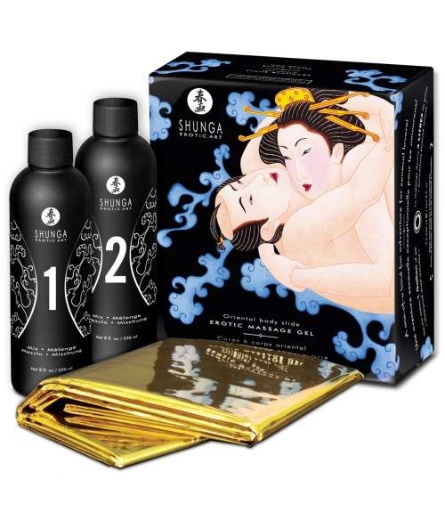 Sextoys, sexshop, loveshop, lingerie sexy : Coffret et Massage : Shunga Coffret Massage Erotique Corps à Corps Oriental