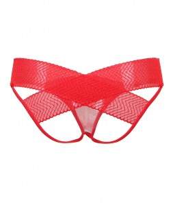 Sextoys, sexshop, loveshop, lingerie sexy : Lingerie sexy grande taille : Culotte ouvert rouge XL