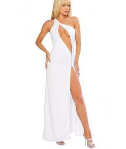 Sextoys, sexshop, loveshop, lingerie sexy : Robes sexy : Robe sexy longue blanche M