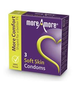 Sextoys, sexshop, loveshop, lingerie sexy : Préservatifs : Moreamore boite de 3 Préservatifs soft skin