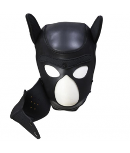 Cagoule de bondage Masque de Chien et Gants avec Crochets