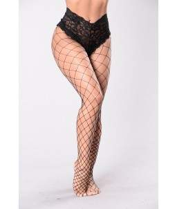 Sextoys, sexshop, loveshop, lingerie sexy : Bas & Collants : Sexy Collant Résille Grande Maille Noir