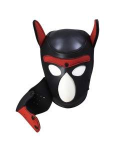 Sextoys, sexshop, loveshop, lingerie sexy : Cagoules SM : Cagoule bdsm masque de chien noir et rouge