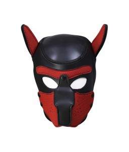 Sextoys, sexshop, loveshop, lingerie sexy : Cagoules SM : Cagoule bdsm masque de chien noir et rouge