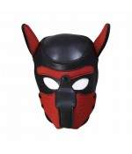Sextoys, sexshop, loveshop, lingerie sexy : Cagoules SM : Cagoule bdsm masque de chien noir et rouge