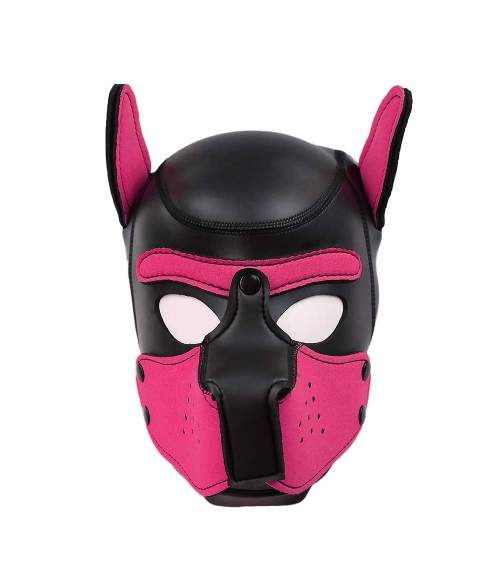 Sextoys, sexshop, loveshop, lingerie sexy : Cagoules SM : Cagoule bdsm de chien noir et rose