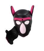 Cagoule de bondage Masque de Chien et Gants avec Crochets