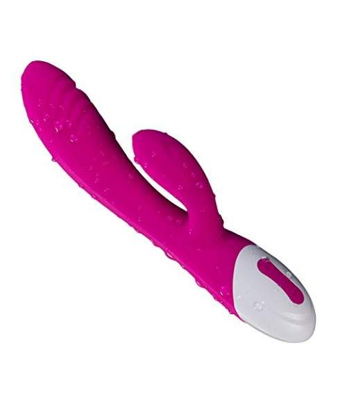 Sextoys, sexshop, loveshop, lingerie sexy : Vibro Rabbit : Vibromasseur rose et blanc silicone