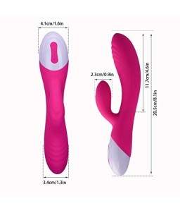 Sextoys, sexshop, loveshop, lingerie sexy : Vibro Rabbit : Vibromasseur rose et blanc silicone