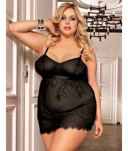 Sextoys, sexshop, loveshop, lingerie sexy : Lingerie sexy grande taille : Sexy nuisette Dentelle Noir Sexy L/XL