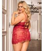 Sextoys, sexshop, loveshop, lingerie sexy : Lingerie sexy grande taille : Sexy Nuisette dentelle Rouge XXL/XXXL