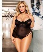 Sextoys, sexshop, loveshop, lingerie sexy : Lingerie sexy grande taille : Sexy ensemble transparent Noir Sexy
