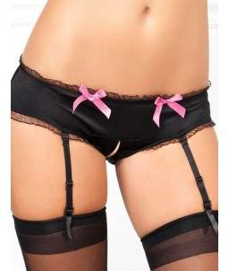 Sextoys, sexshop, loveshop, lingerie sexy : Porte jarretelles : porte jarretelle shorty ouvert M