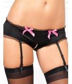 Sextoys, sexshop, loveshop, lingerie sexy : Porte jarretelles : porte jarretelle shorty ouvert M