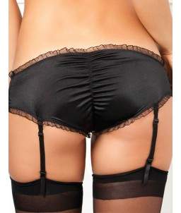 Sextoys, sexshop, loveshop, lingerie sexy : Porte jarretelles : porte jarretelle shorty ouvert M