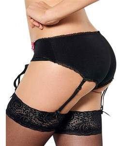 Sextoys, sexshop, loveshop, lingerie sexy : Porte jarretelles : porte jarretelle shorty ouvert M